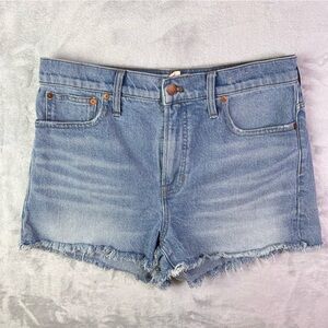 Madewell The Perfect Jean Shorts Size 31 Medium Wash Distressed Summer Casual Ba